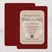 Rode Bes Kerstkrans Winter Rode Uitnodiging (Voorkant / Achterkant)