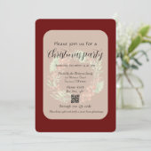 Rode Bes Kerstkrans Winter Rode Uitnodiging (Staand voorkant)