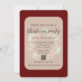 Rode Bes Kerstkrans Winter Rode Uitnodiging (Voorkant)