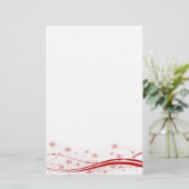 Rode besneeuwde kerst briefpapier (Staand voorkant)