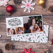 Rode bessen 3 foto Vrolijk Kerstfeest Gelukkig Nie