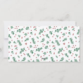 Rode bessen 3 foto Vrolijk Kerstfeest Gelukkig Nie Feestdagenkaart (Achterkant)