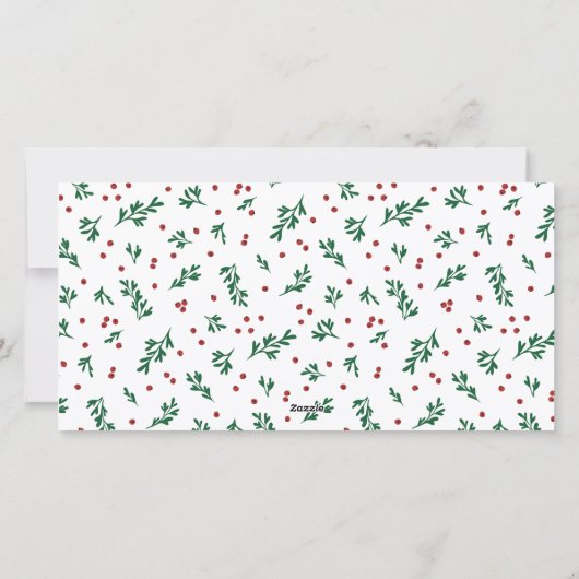 Rode bessen 3 foto Vrolijk Kerstfeest Gelukkig Nie Feestdagenkaart (Achterkant)