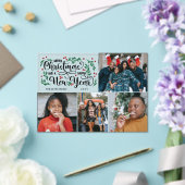 Rode bessen 4 foto Vrolijk Kerstfeest Gelukkig Nie Acryl Uitnodigingen (Insitu (Huwelijk))