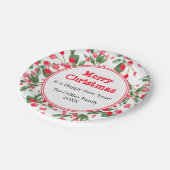 Rode bessen | aangepaste begroeting | vrolijk kers papieren bordje (Gekanteld)