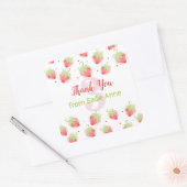Rode bessen Berry Sweet Strawberry Birthday Vierkante Sticker (Envelop)