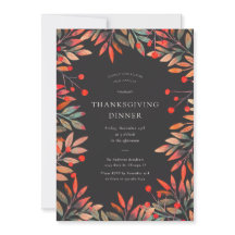 Rode bessen & bladeren aangepaste Thanksgiving din