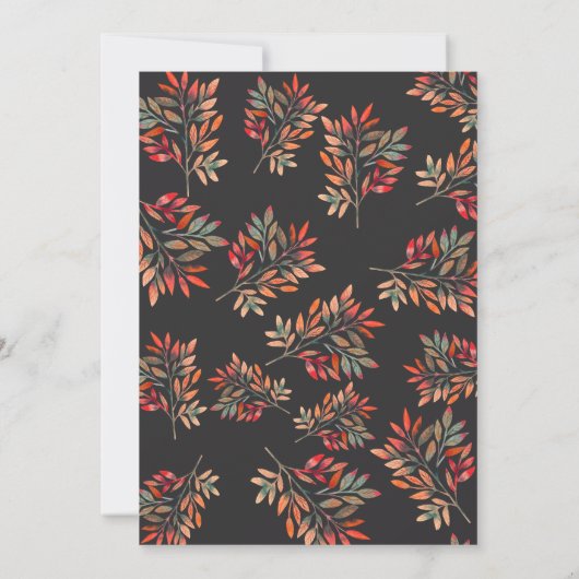 Rode bessen & bladeren aangepaste Thanksgiving din Kaart (Achterkant)