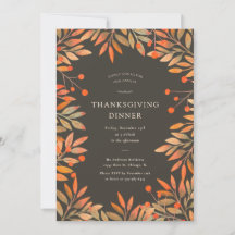 Rode bessen & bladeren bruin Thanksgiving Diner