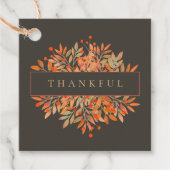 Rode bessen & bladeren  bruine botanische bedankjes labels (Voorkant)