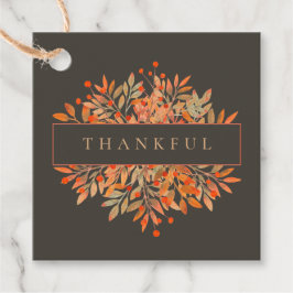 Rode bessen & bladeren  bruine botanische bedankjes labels