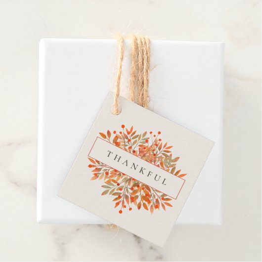 Rode bessen & bladeren  Ivoor Botanisch Bedankjes Labels (In situ)