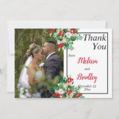 Rode bessen Bloemen Vakantie bruiloft Dank u Bedankkaart (Voorkant)