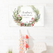 Rode Bessen Dennen Krans Bruidsshower Spandoek (Insitu)