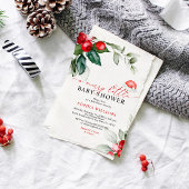 Rode bessen een vrolijk klein Baby shower uitnodig Kaart