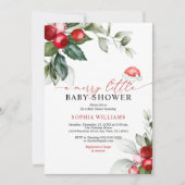 Rode bessen een vrolijk klein Baby shower uitnodig Kaart (Voorkant)