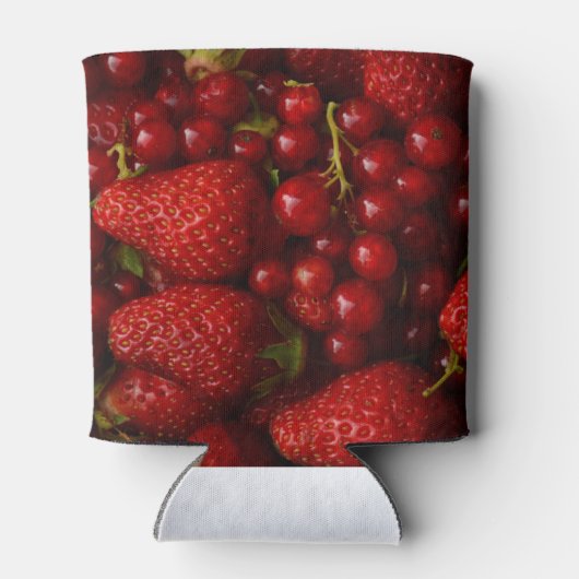 Rode bessen en aardbeien blikjeskoeler (Achterkant)