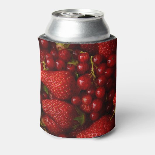 Rode bessen en aardbeien blikjeskoeler (Blikje Achterkant)