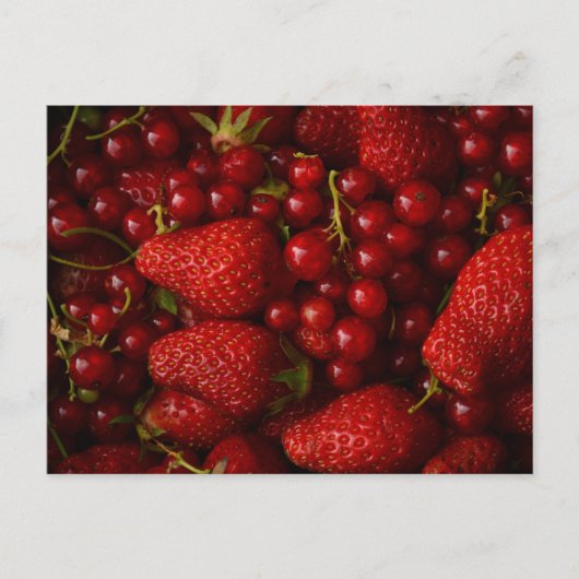 Rode bessen en aardbeien briefkaart (Voorkant)