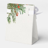 Rode bessen en bladeren feestelijke kerst bruiloft bedankdoosjes (Achterkant)