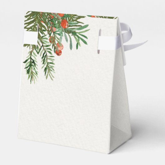 Rode bessen en bladeren feestelijke kerst bruiloft bedankdoosjes (Achterkant)