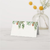 Rode Bessen En Bladeren Festieve Kerst Huwelijk Plaatskaartje (Achterkant)