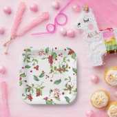 Rode bessen en Borden voor kerstpapier voor olievr Papieren Bordje (Feest)