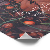 Rode bessen en bruine herfstbladeren poster (Hoek)