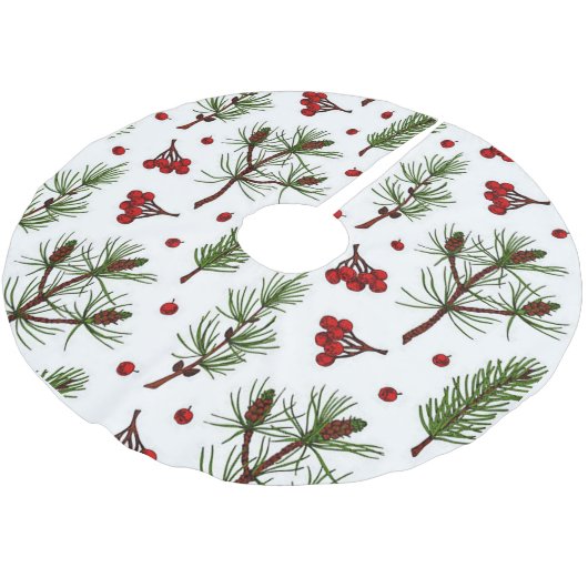 Rode bessen en dennen kerstboom rok (Gekanteld)