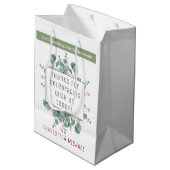 Rode bessen en Eucalyptus Wedding Gift Bag Medium Cadeauzakje (Achterkant Gekanteld)