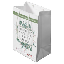 Rode bessen en Eucalyptus Wedding Gift Bag Medium Cadeauzakje