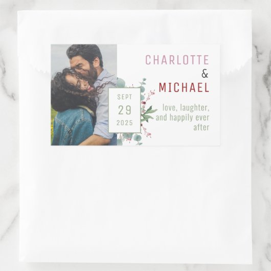 Rode bessen en Eucalyptus Wedding Sticker (Tas)