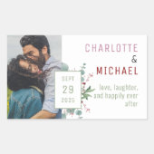 Rode bessen en Eucalyptus Wedding Sticker (Voorkant)