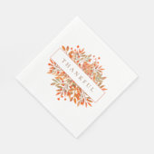 Rode bessen en gouden bladeren  botanisch servet (Hoek)