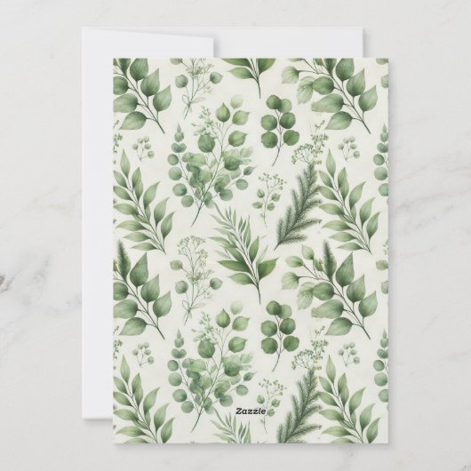 Rode bessen en groen gebladerte Kerstmis Feestdagenkaart (Achterkant)