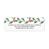 Rode bessen en groen retour adreslabels etiket (Voorkant)