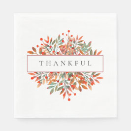 Rode bessen en herfstbladeren  botanische servet