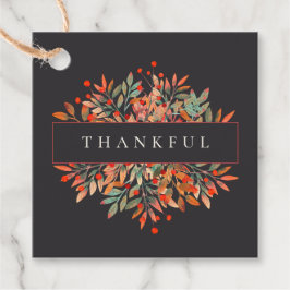 Rode bessen en herfstbladeren Custom Brown Botanic Bedankjes Labels