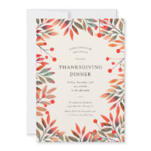 Rode bessen en herfstbladeren Thanksgiving Diner