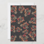 Rode bessen en herfstbladeren Thanksgiving Diner Kaart (Achterkant)