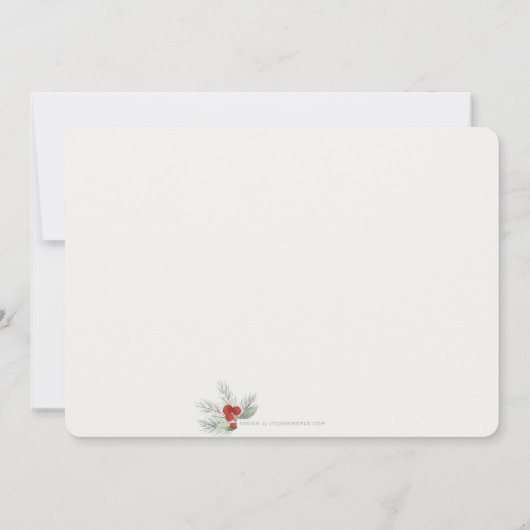 Rode bessen en kerstbotanische feestdag kaart (Achterkant)