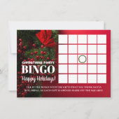 Rode bessen en maretak, kerstfeest Bingo Kaart (Voorkant)
