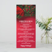 Rode bessen en maretak, kerstmenu menu (Staand voorkant)