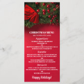 Rode bessen en maretak, kerstmenu menu (Voorkant)