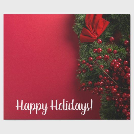 Rode bessen en mistletoe, Kerstmis Cadeaupapier (Vlak)