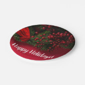 Rode bessen en mistletoe, Kerstmis Papieren Bordje (Gekanteld)