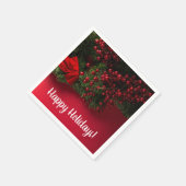 Rode bessen en mistletoe, Kerstmis Servet (Hoek)