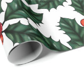 Rode bessen en parelpapier voor Holly kerst Cadeaupapier (Rol Hoek)