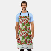 Rode bessen en pillen apotheek keuken schort (Gedragen)