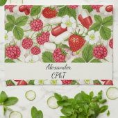 Rode bessen en pillen apotheek keuken theedoek (Gevouwen)